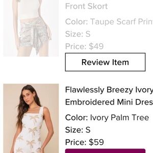 Ivory Palm Tree Embroidered Mini Dress